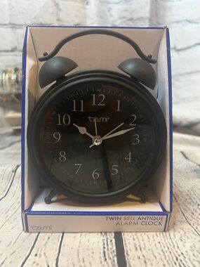 Black Twin Bell Alarm Clock - Retro Style
